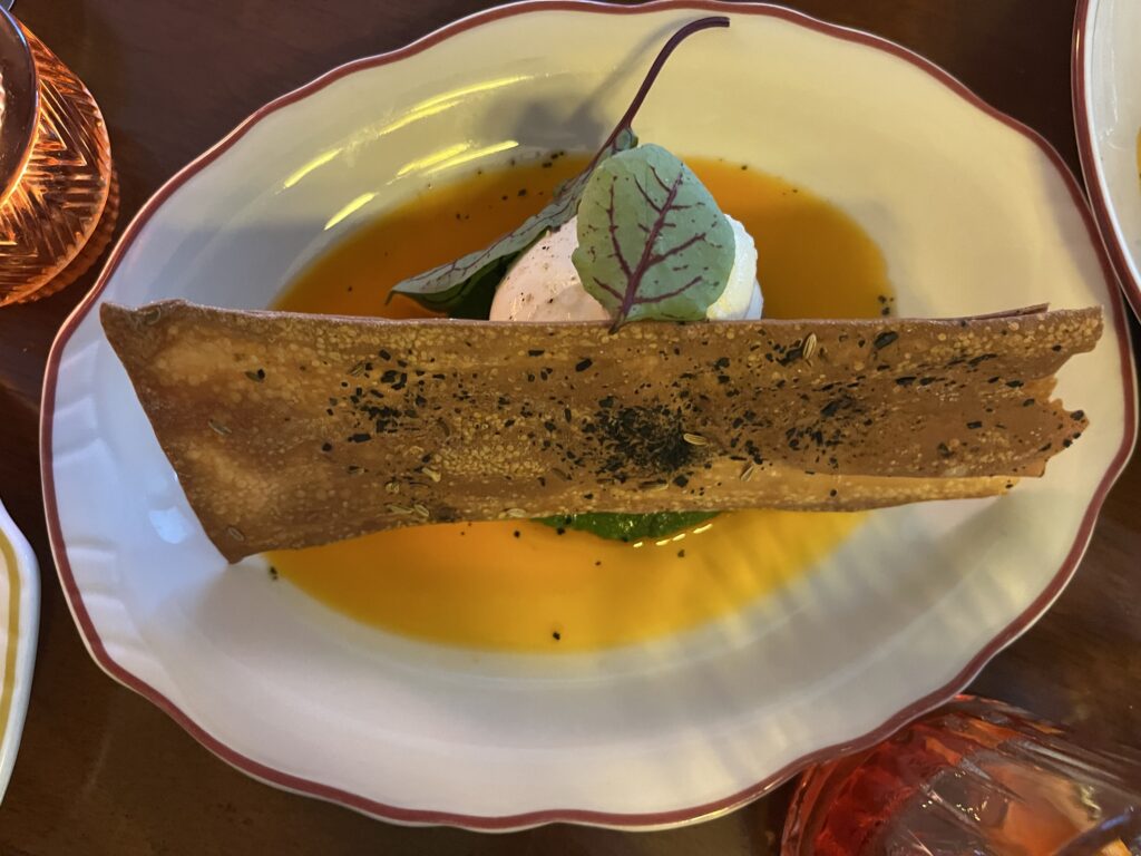 Burrata and crispbread